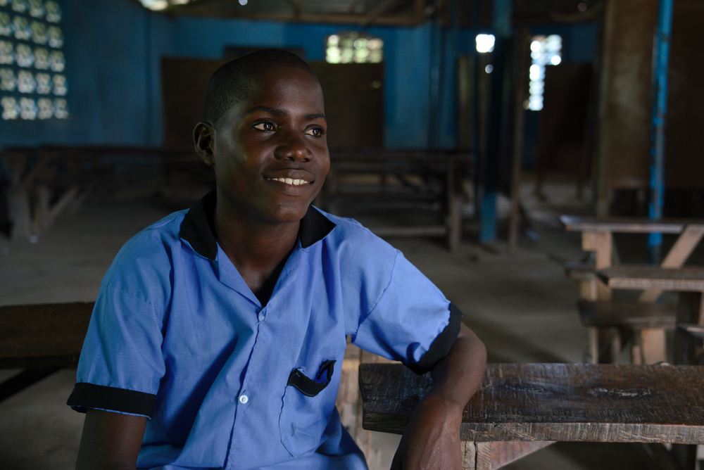 With his epileptic seizures under control, Peter has been able to restart his education in a new school. © Carielle Doe