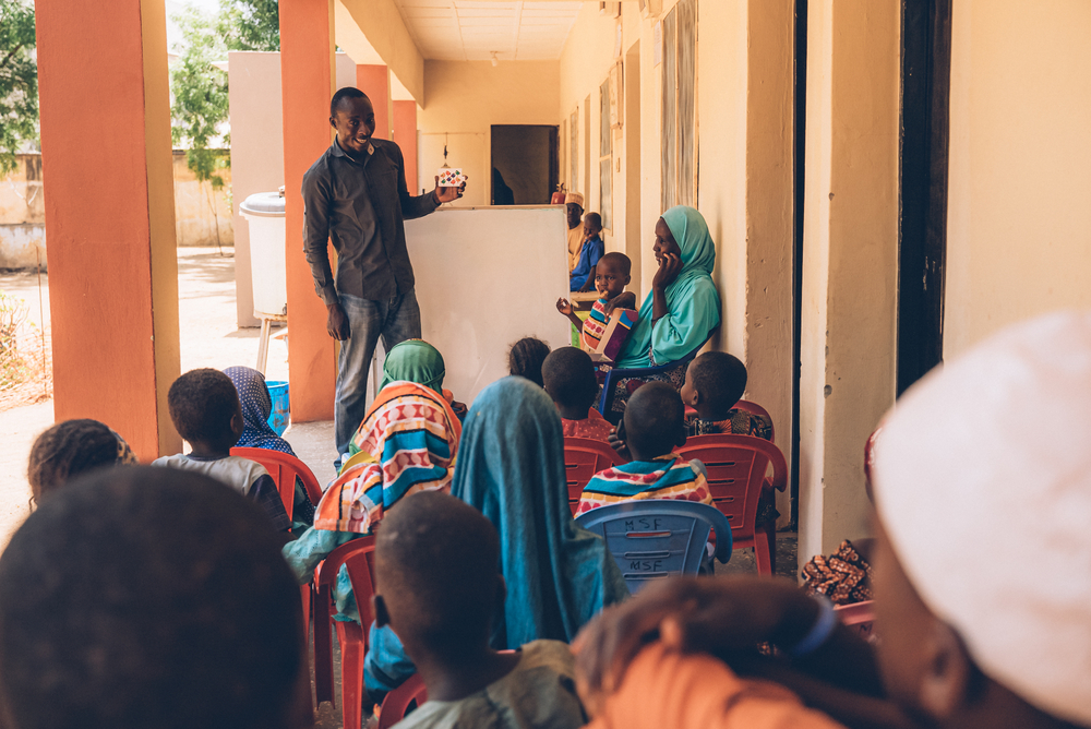 A session organised by the mental health team at Sokoto Noma Hospital. © Fabrice Caterini/Inediz