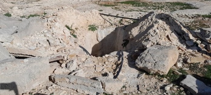 The community’s water well demolished by Israeli settlers, according to the community, Masafer Yatta, West Bank, Occupied Palestinian Territories. © MSF