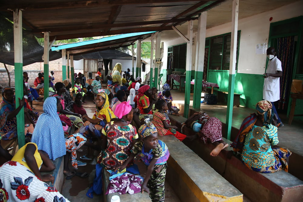 在卡博的無國界醫生醫院等候區。照片攝於2021年6月。© Igor Barbero/MSF