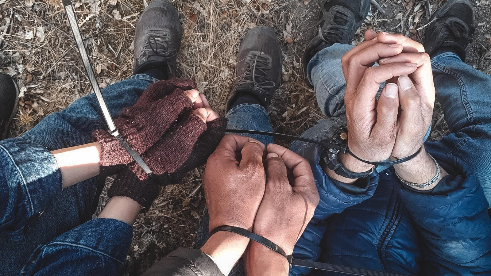 MSF teams found three newly arrived asylum seekers handcuffed during an emergency medical intervention on the Greek island of Lesbos. Greece, 20 October, 2022. © MSF
